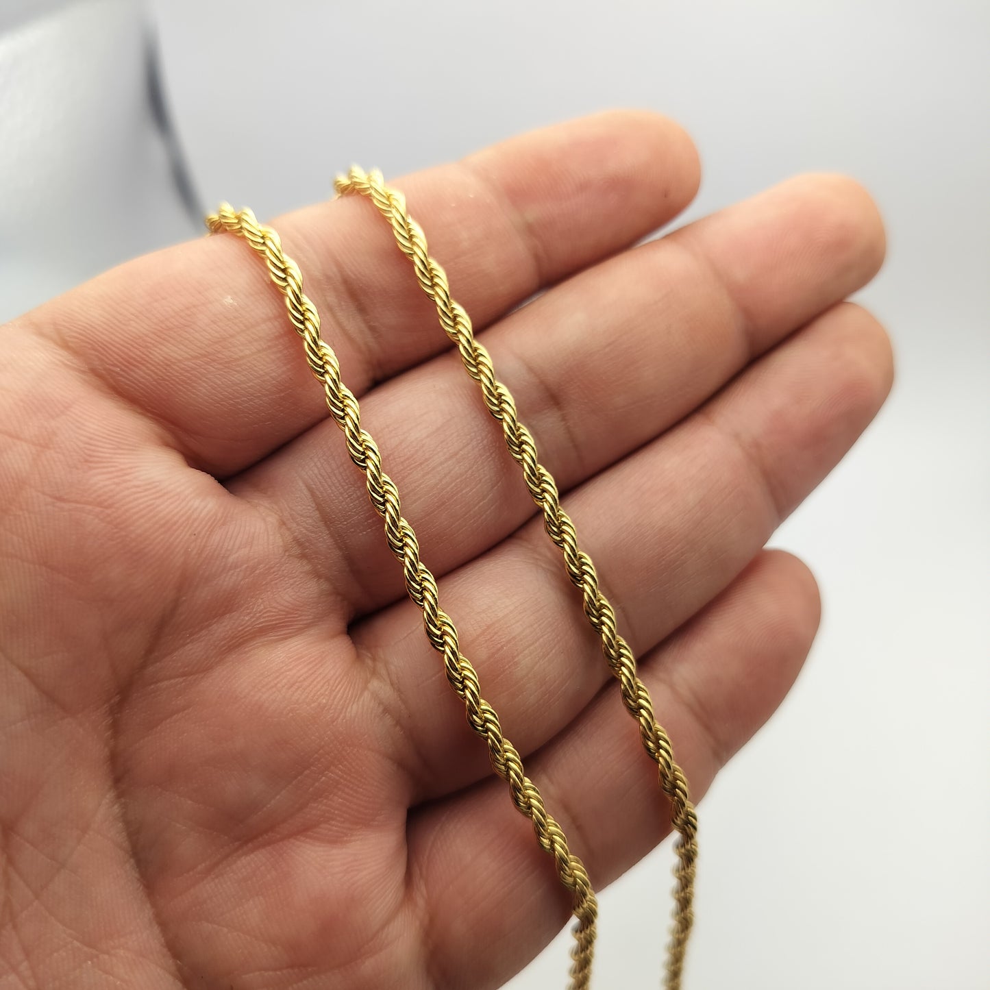 Stainless Steel Gold Plated 3mm Rope Chain