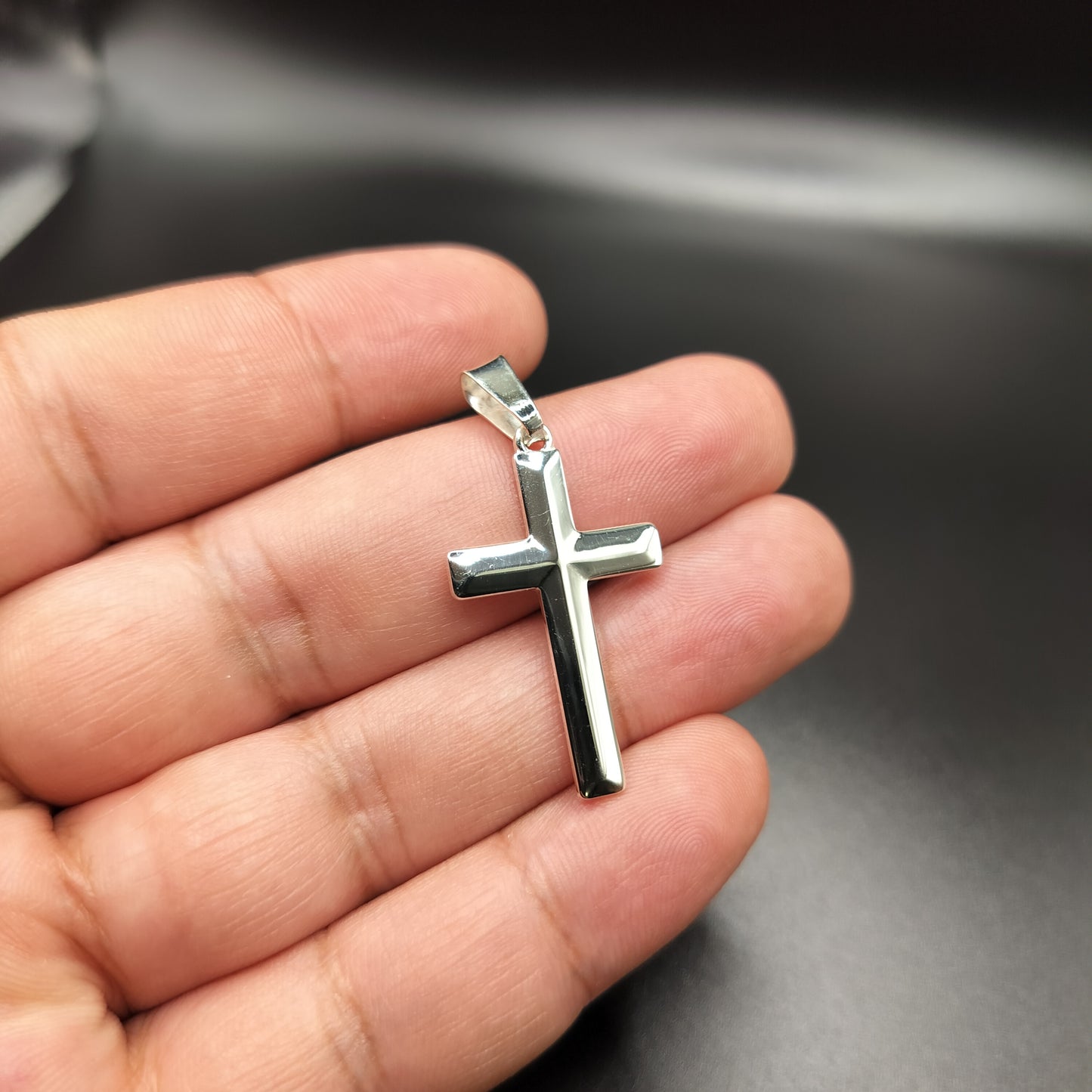 925 Sterling Silver Flat Cross Pendant - SOP00042