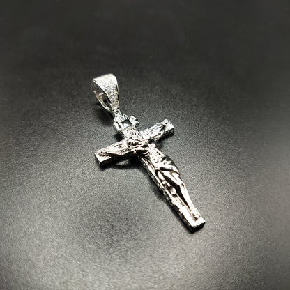 925 Sterling Silver Wooden Crucifix Pendant