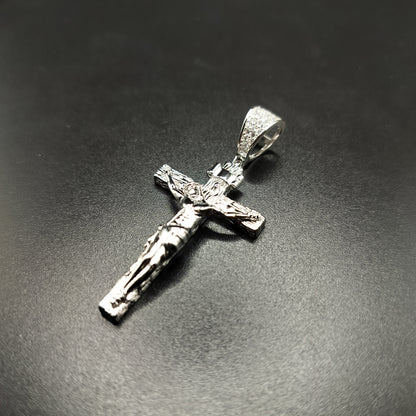 925 Sterling Silver Wooden Crucifix Pendant