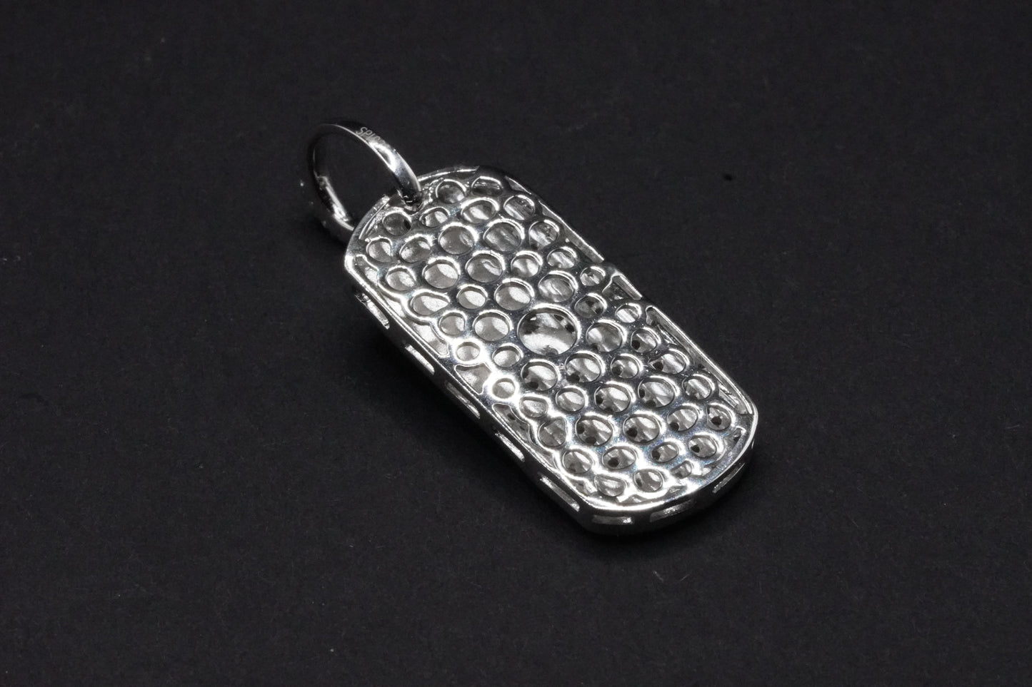 925 Sterling Silver American Flag Dog Tag Pendant - SLP00064