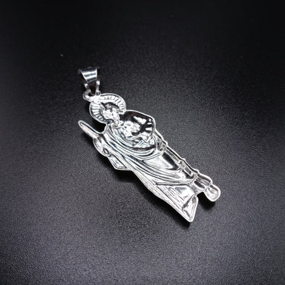 925 Sterling Silver Polished Large Saint Jude Pendant