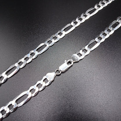 925 Sterling Silver 7.8mm Figaro Link Chain - CH608