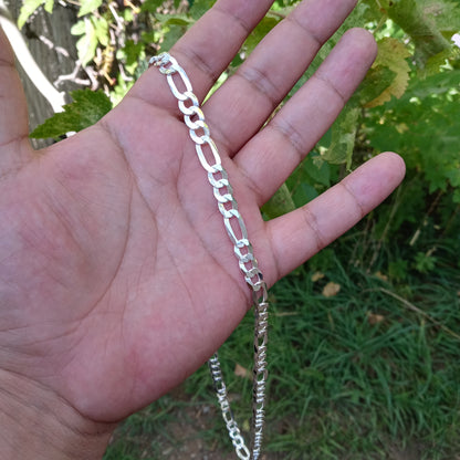 925 Sterling Silver 7.8mm Figaro Link Chain - CH608