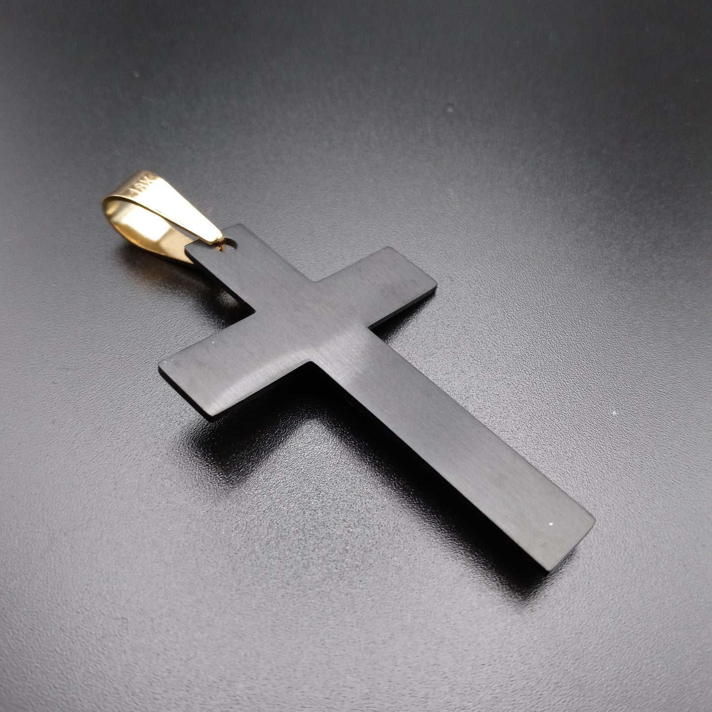 Black & Gold Crucifix Cross Pendant