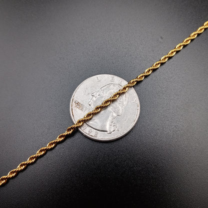 Stainless Steel Gold Plated 2mm Rope Chain