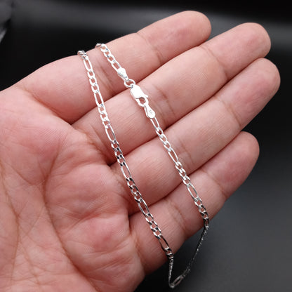 925 Sterling Silver 2.9mm Figaro Link Chain - CH604