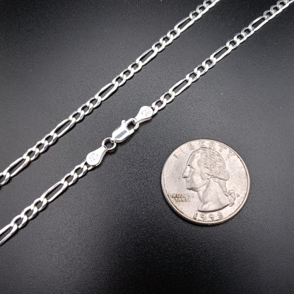 925 Sterling Silver 3.9mm Figaro Link Chain - CH605