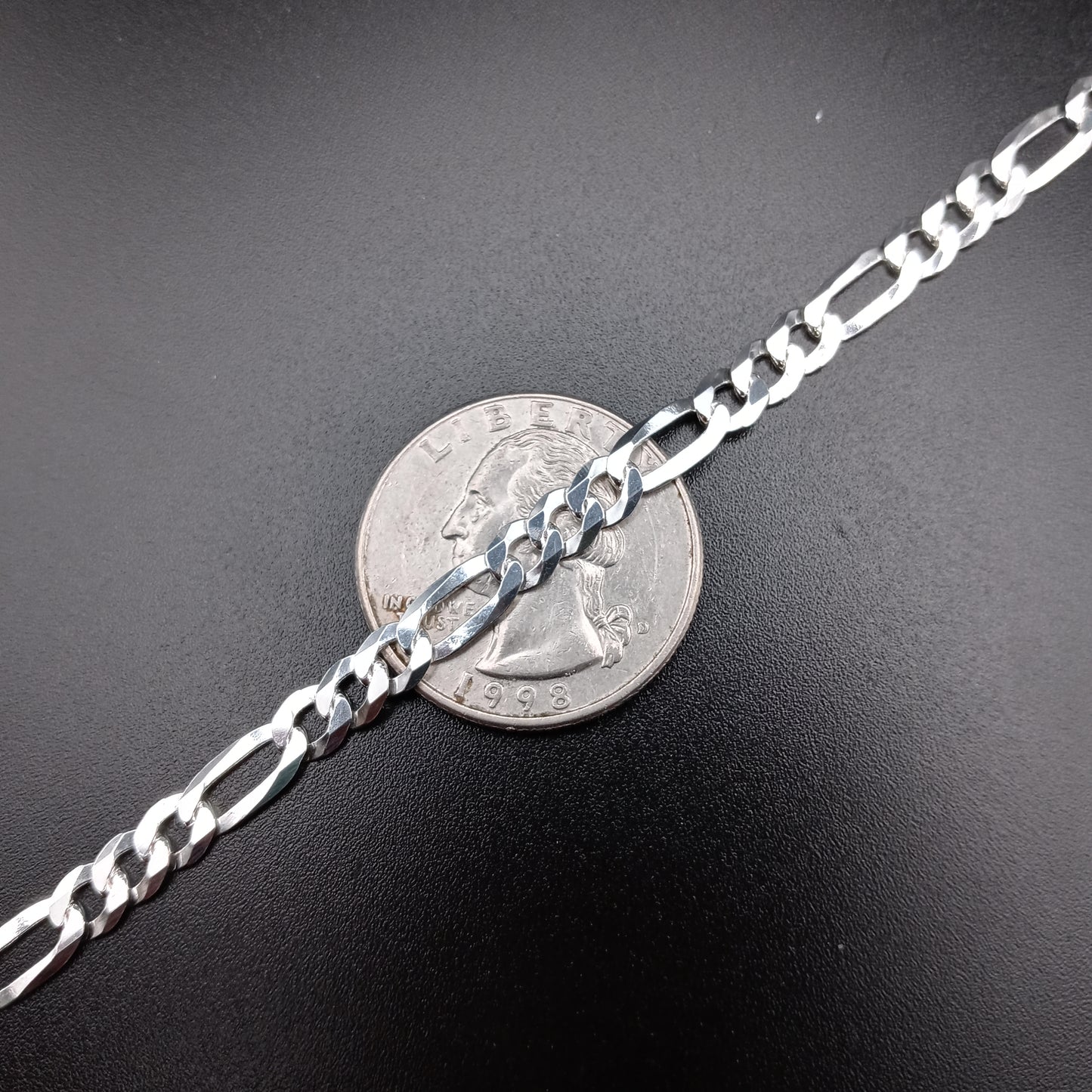 925 Sterling Silver 4.9mm Figaro Link Chain - CH606