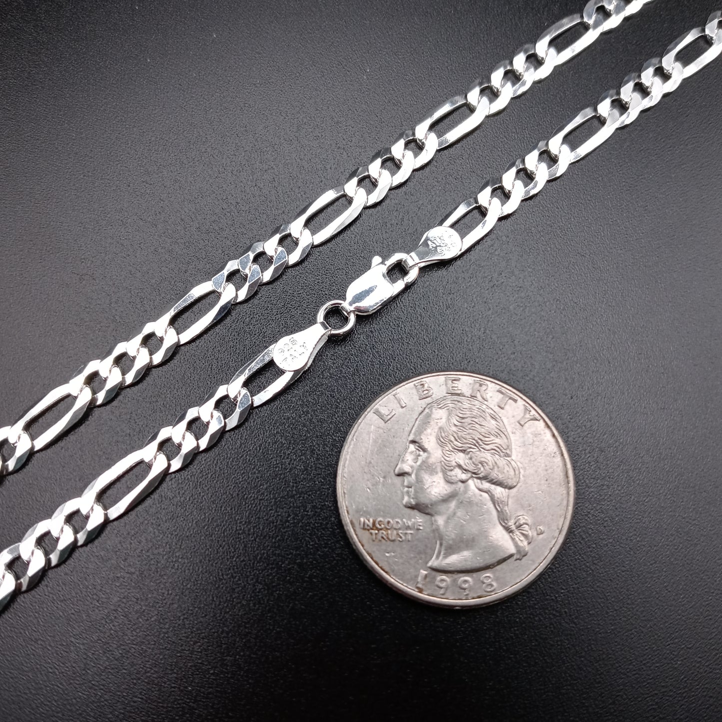 925 Sterling Silver 4.9mm Figaro Link Chain - CH606