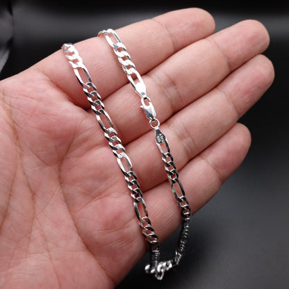 925 Sterling Silver 4.9mm Figaro Link Chain - CH606