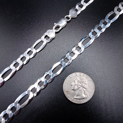 925 Sterling Silver 9.5mm Figaro Link Chain